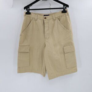 Vintage Y2K Guess Jeans Mens 33 12" Baggy Cargo Shorts Beige Grunge Skate Street